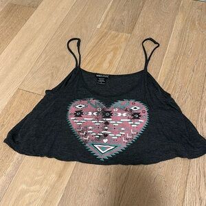 Heart crop tank top